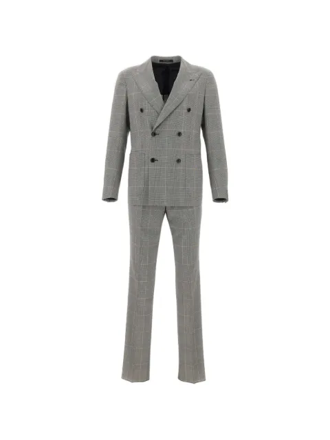 Tagliatore Prince of Wales double-breasted suit Grey 2SVS20K11150160