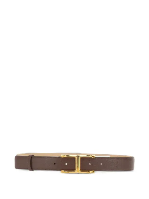 Elisabetta Franchi logo-plaque stitched belt Brown CT88S62E1