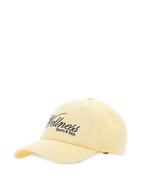 Sporty & Rich Avenue embroidered cotton baseball cap Yellow AC04076083YE02