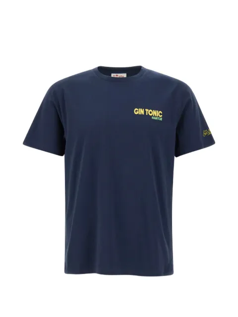MC2 Saint Barth graphic-print logo-embroidered T-shirt Blue PRL0002