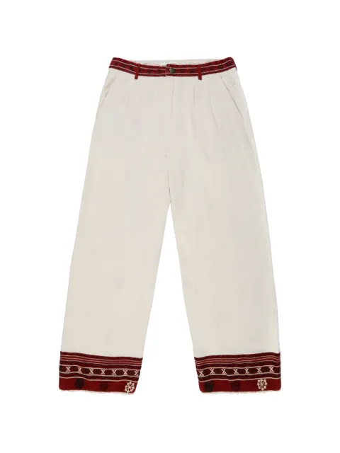 MAISON HOTEL Gilberto embroidered trousers Neutrals 14948