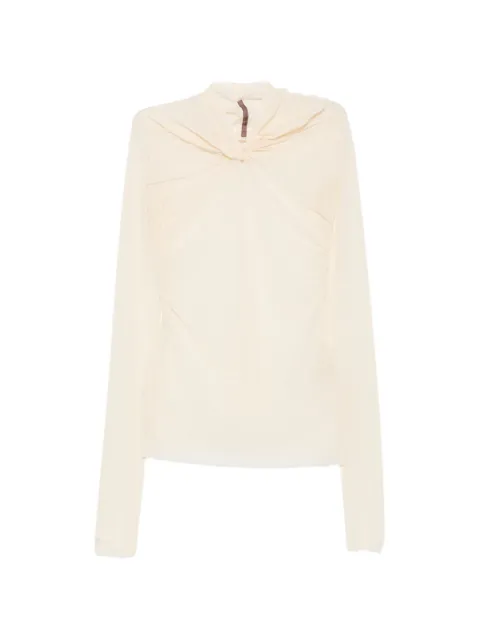 Rick Owens Lilies Kairo ruched long-sleeve top Neutrals LI01F7212TUS