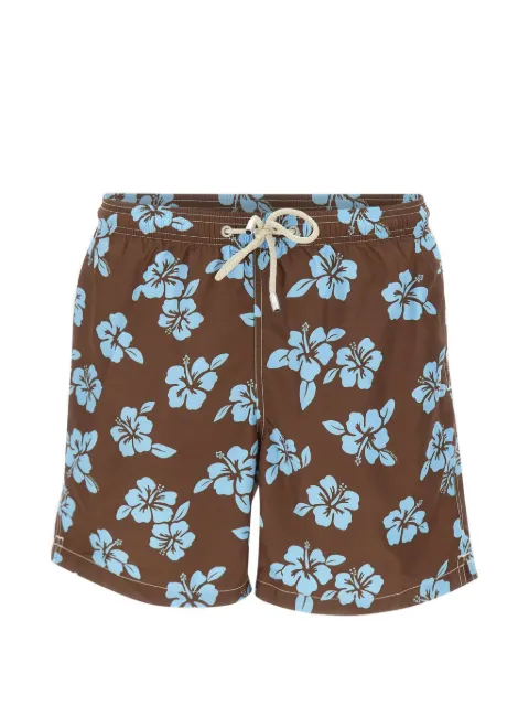 MC2 Saint Barth Lighting Tiki hibiscus-print swim shorts Brown LIG0001