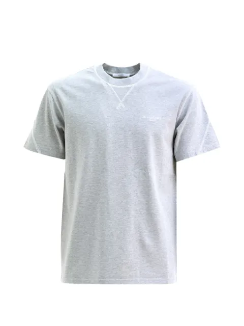 Givenchy logo-print topstitched T-shirt Grey BM71P53YR8
