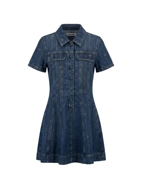 Self-Portrait embellished denim mini dress Blue PF26818S