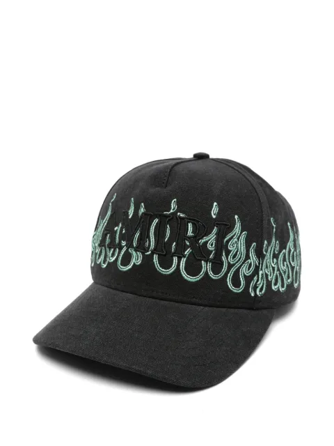 AMIRI flame-embroidered logo-patch baseball cap Black AMSAHE1069