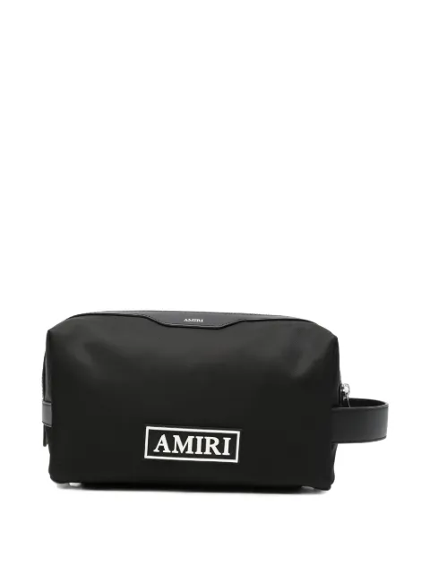 AMIRI logo-patch wash bag Black AM326BA005