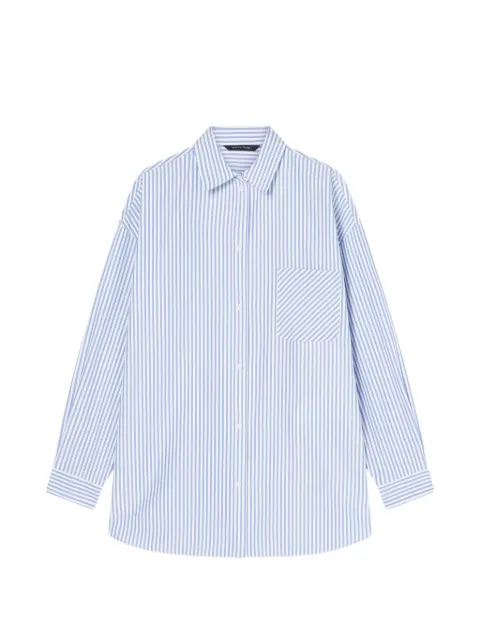 Armani Exchange striped-print chest-pocket shirt Blue XW002034AF21535MB088