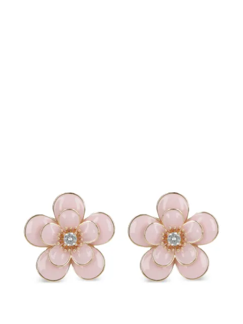 Self-Portrait crystal-embellished floral earrings Gold PF26638EP