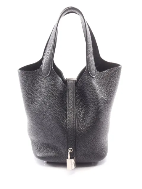 Hermès Pre-Owned 2019 Clemence Picotin Lock 18 handbag Black TB0P5A49PX4FNBDG