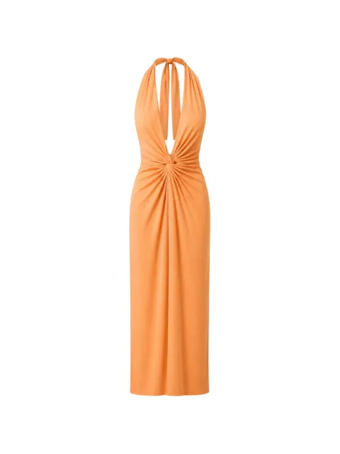 Baobab Eleonora maxi knot-detail ruched dress Orange 6120812