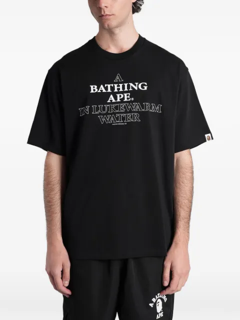 A BATHING APE® logo-print cotton T-shirt Black 001TEM301330M