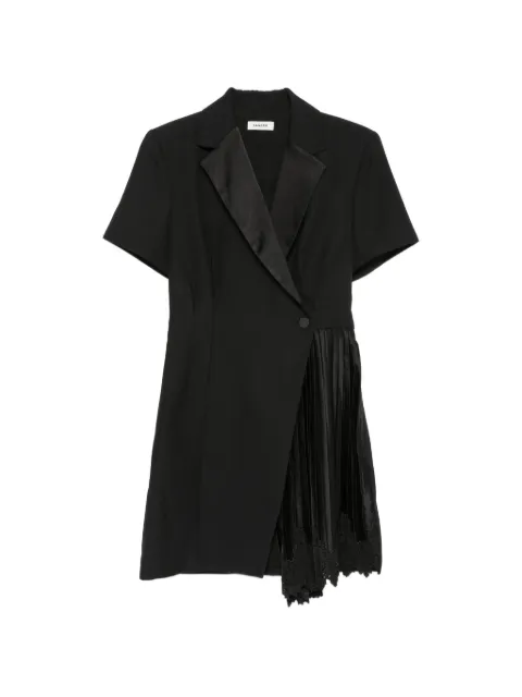 SANDRO pleated lace-trim mini dress Black SFPRO05033