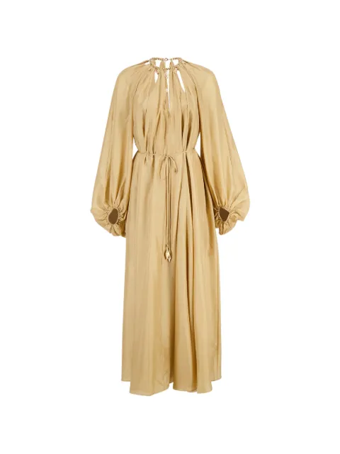 ZIMMERMANN chain-embellished cold-shoulder dress Neutrals 7592DSS263