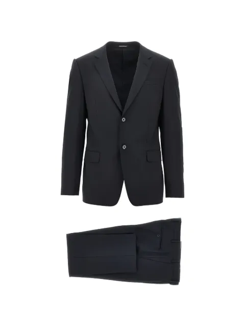 Emporio Armani single-breasted wool-blend suit Black EM001973TE19183UC001
