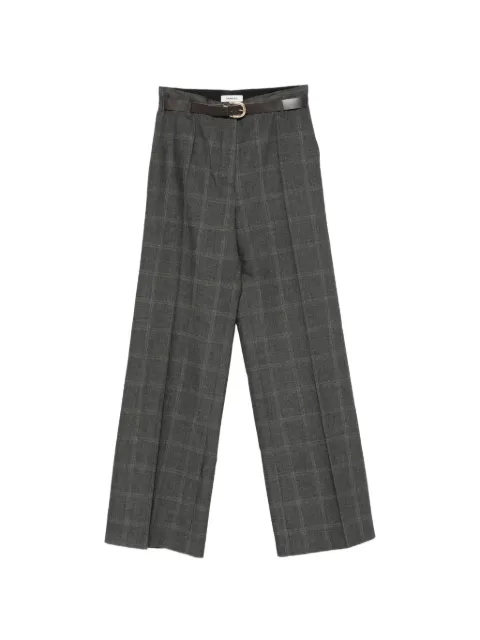 SANDRO Colton checked wide-leg trousers Grey SFPPA02019
