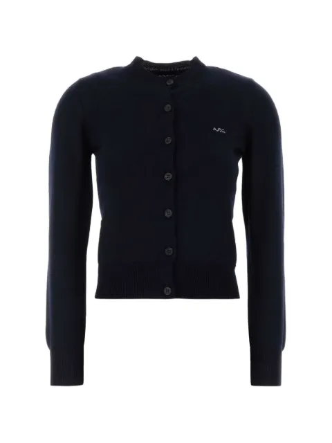 A.P.C. Rosa logo-embroidered cardigan Blue WVBEPF22346