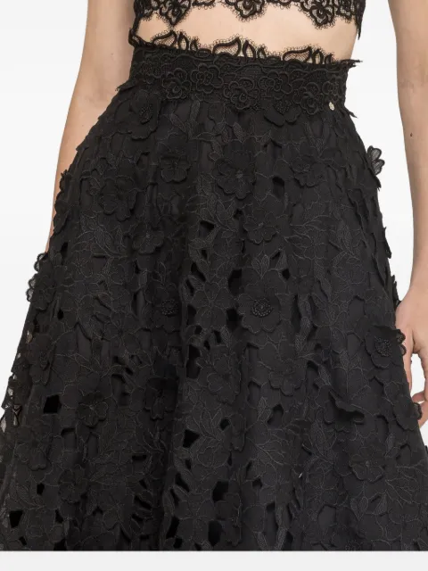 NISSA embroidered 3D-effect midi skirt Black F16599BLACK