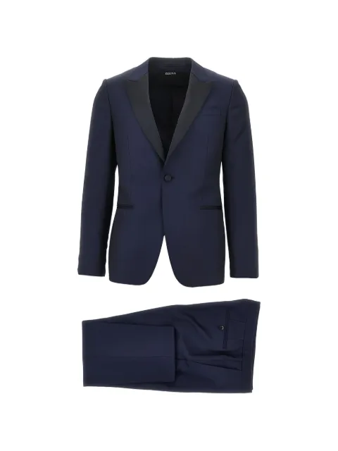 Zegna peak-lapel single-breasted suit Blue 282KGQR317700A3412