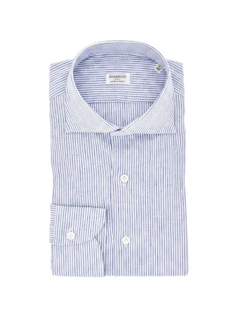 BORRIELLO NAPOLI striped-pattern shirt Blue 22012
