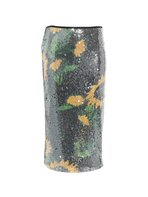 MOSCHINO JEANS sequin-embellished midi skirt Black A01103248