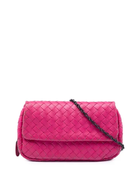 Bottega Veneta Pre-Owned 2012-2026 Mini Nappa Intrecciato Expandable Chain Flap crossbody bag Pink 50TRSRDKVO2A7HEX
