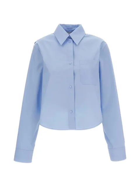 Sportmax pleated-back patch-pocket shirt Blue 2612111041600