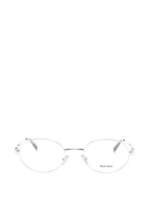 Miu Miu Eyewear oval-frame glasses Silver MU50ZV1BC101