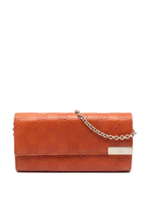 Gucci Pre-Owned 2000-2015 Guccissima Dice Wallet On Chain shoulder bag Orange RIE23UHV6Y07YAZ2