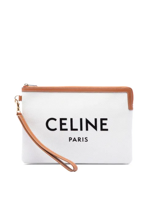 Celine Pre-Owned 2020 Large Canvas Logo Pouch clutch bag Brown OB1AN5H847GP64X8
