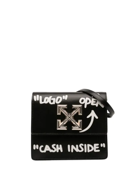 Off-White Pre-Owned 2020-2025 Glazed Calfskin Cash Inside Jitney 0.7 Bag crossbody bag Black K6N46RWTDSSKB06J