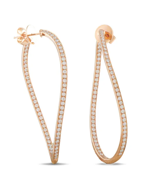 Memoire diamond twisted-hoop earrings Pink MS15050426