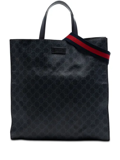 Gucci Pre-Owned 2016-2026 GG Supreme Convertible Soft Tote satchel Black IAY6SL1OFK1KF4DL