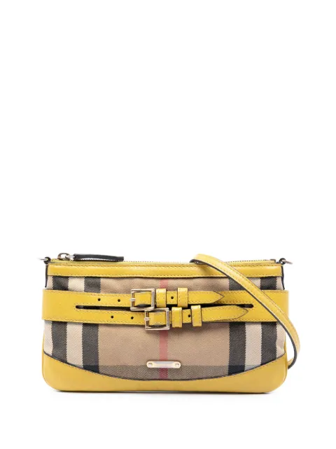 Burberry Pre-Owned 2000-2017 House Check Canvas Bridle Langford crossbody bag Yellow HHNVXG9WXAGN6251