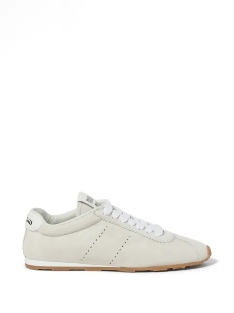 Miu Miu Plume suede sneakers White 5E114EF005054