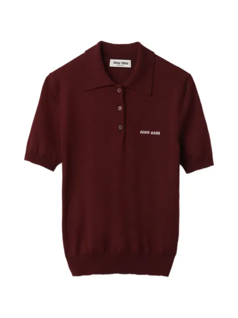Miu Miu wool knit polo shirt Red MML933SOOO14RH