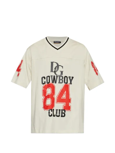 Dolce & Gabbana cotton T-shirt with print Neutrals G8TN3TG7PTD