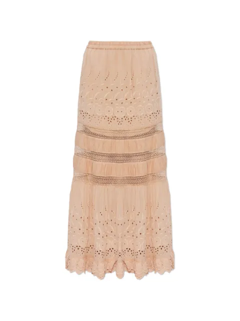 AllSaints Camille embroidered maxi skirt Pink W055RE