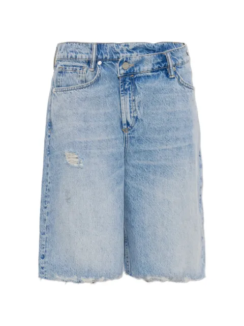 AllSaints Aki distressed raw-hem shorts Blue W053EE