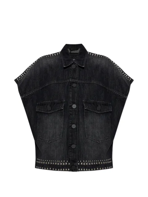 AllSaints Alba stud-embellished denim shirt Black W132PE