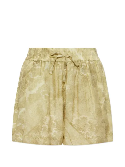 AllSaints Isla paisley-print shorts Green W071TE