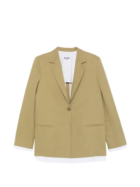 MOSCHINO JEANS layered-effect notched-lapel blazer Green A05033227