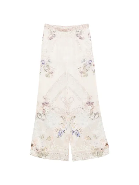 Camilla floral-print wide-leg palazzo pants Neutrals 00042933