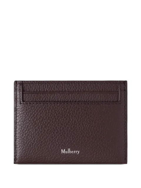 Mulberry logo-print grained-leather card holder Brown RL4064205