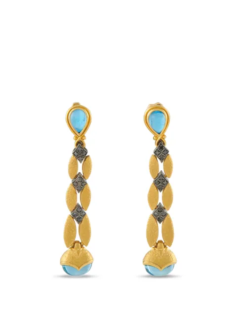 Konstantino Callas topaz and diamond drop earrings Gold KS08050426