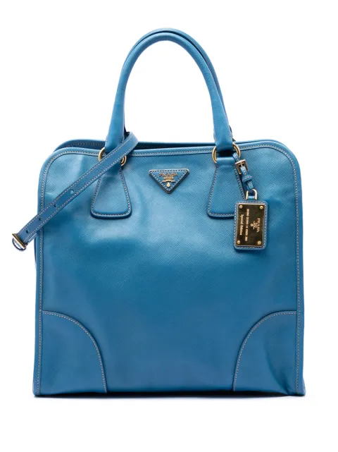 Prada Pre-Owned 2010-2026 Saffiano Lux Shopping Tote satchel Blue J5VS5SVVSOGRLWLF