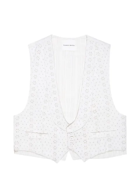 MAISON HOTEL Florence broderie-anglaise waistcoat White 15110