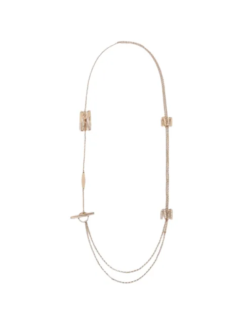 Max Mara crystal-embellished logo necklace Pink 2614751091600