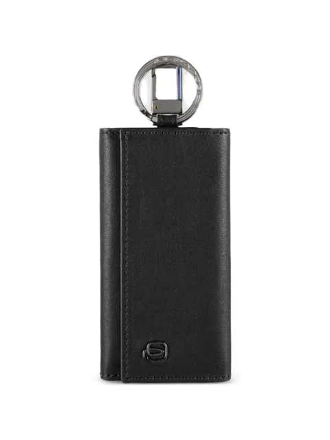 PIQUADRO leather six-hook key holder Black PC1397B3
