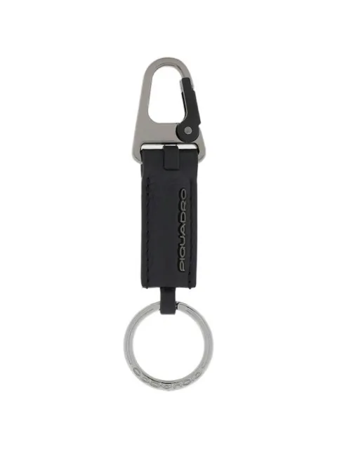 PIQUADRO carabiner leather keychain Black PC5968MOS